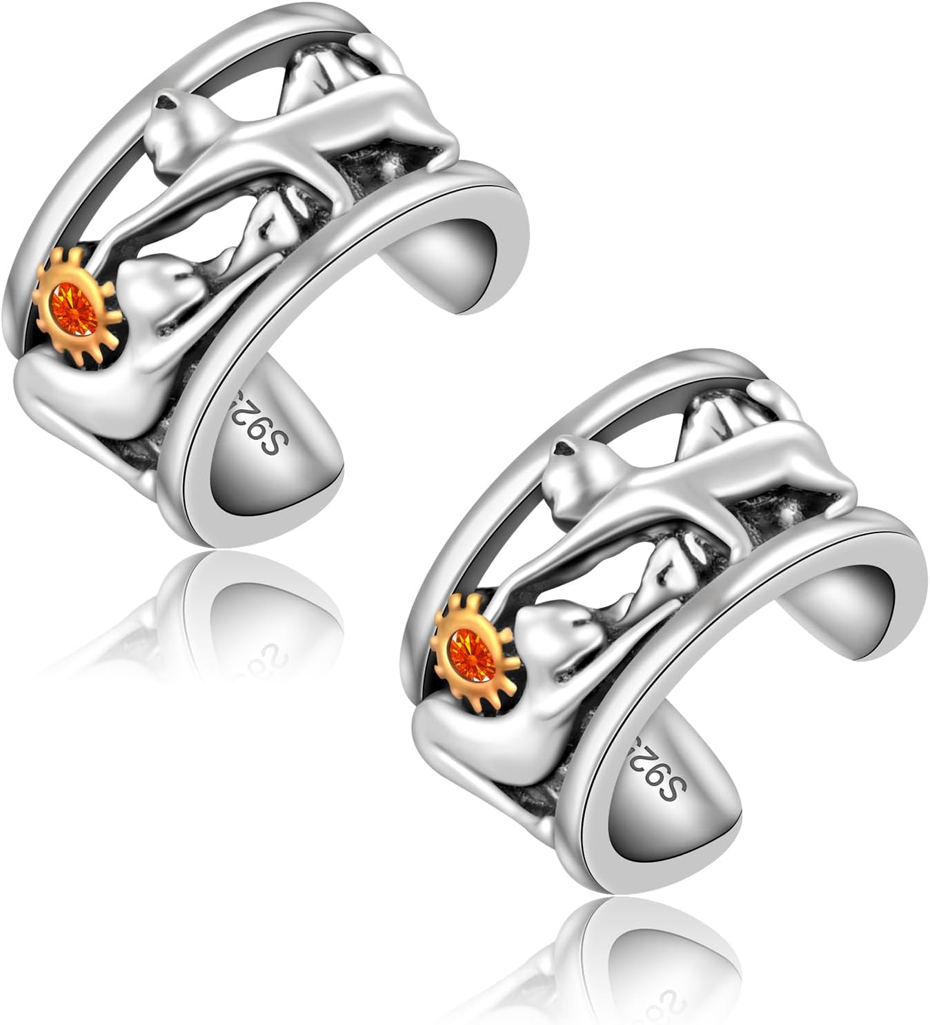 Stylish Non-Piercing Cuff Earrings in 925 Sterling Silver