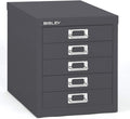 Bisley 5-Drawer Steel MultiDrawer Cabinet - Compact Desktop Storage