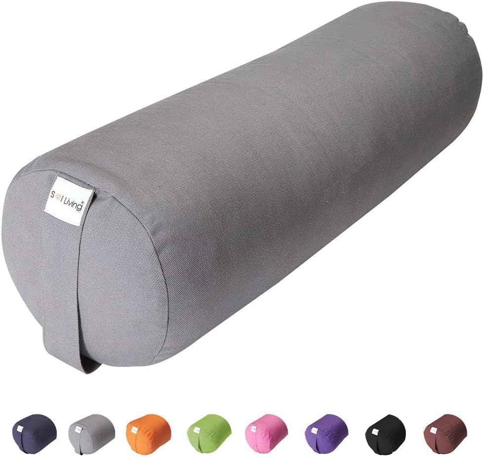 Sol Living Yoga Bolster Pillow for Meditation and Asana Support