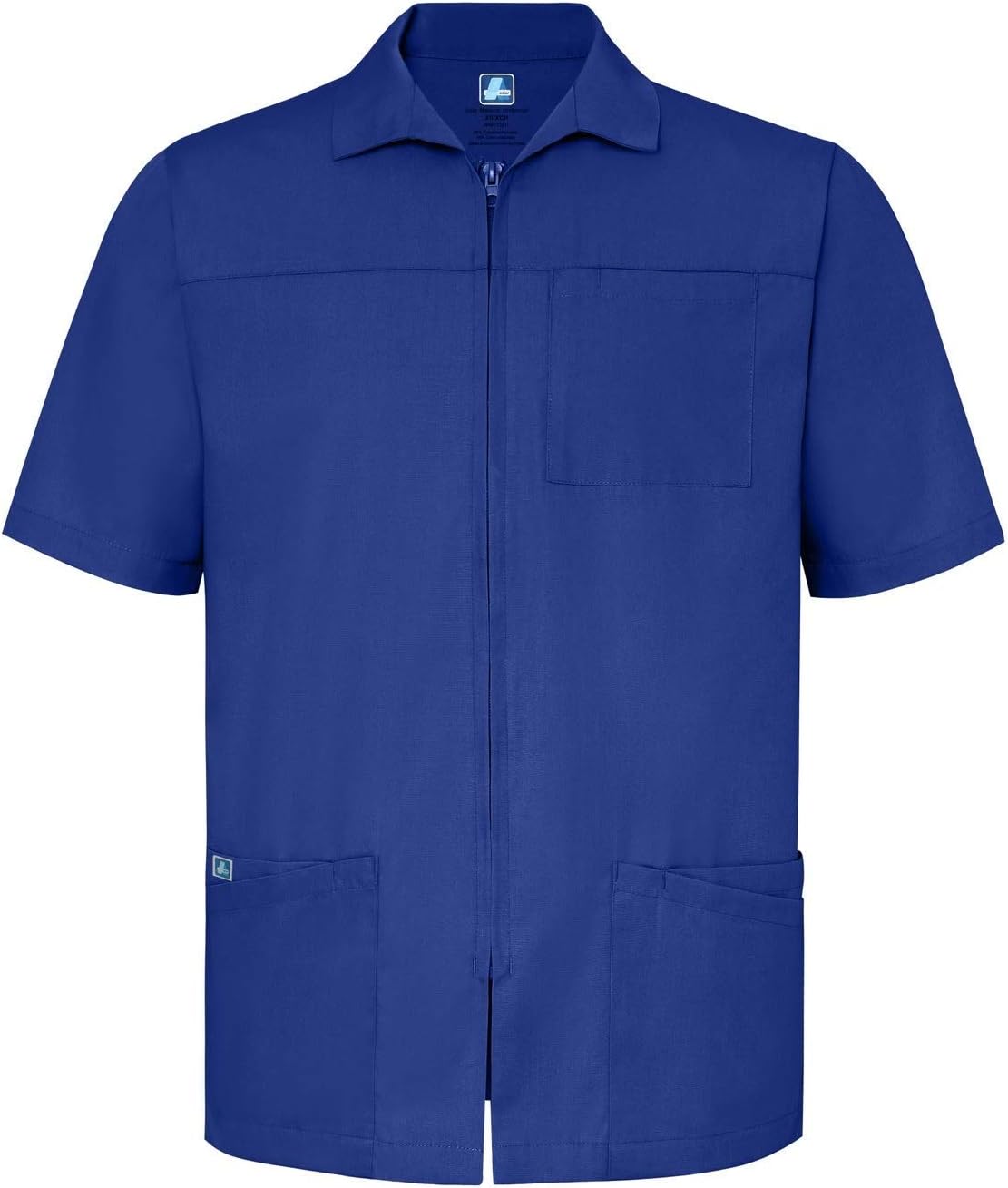 Adar Universal Scrubs for Men - Stylish Zippered Short Sleeve Jacket