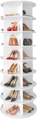 SpaceAid 8 Tier Rotating Shoe Rack Tower - Vertical 360 Shoe Carousel