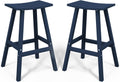All-Weather Bar Stools Set of 2 29ft Height - Outdoor Navy Blue