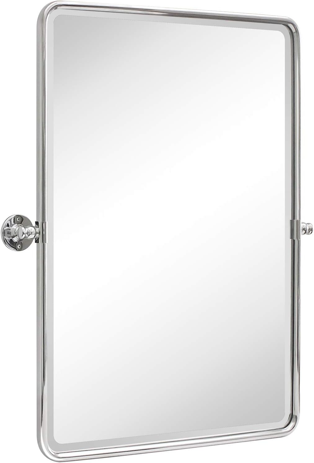 TEHOME Chrome Pivot Rectangle Bathroom Vanity Mirror for Chic Spaces
