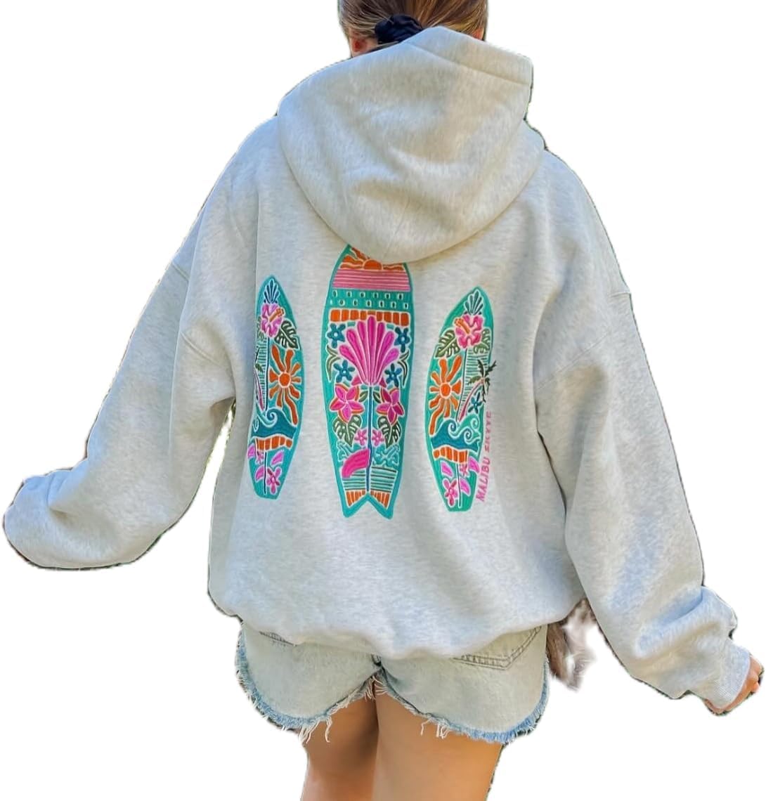 Embroidered Flower Hoodie: Vintage Style!