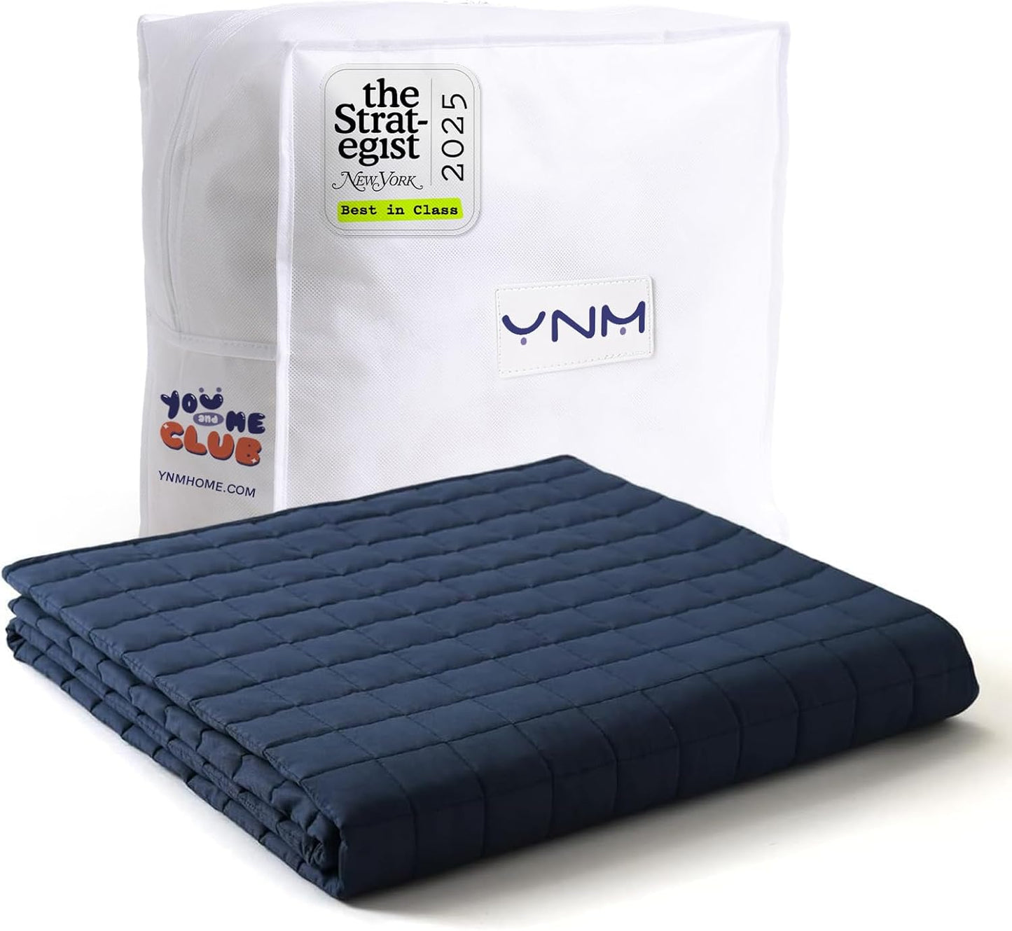 YnM 10lbs Weighted Blanket for Adults with Cooling Glass Beads
