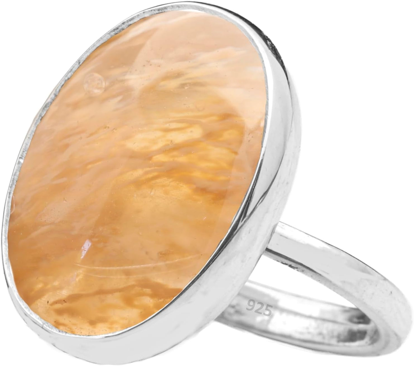 Natural Amazonite Crystal Ring in 925 Sterling Silver for Women