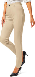 Womens Yoga Dress Pants with Pockets - Pull On Skinny Work Leggings