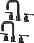 3 Hole Bathroom Faucet Black: Modern Widespread Vanity Taps