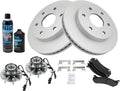 Front Brake Pad & Rotor Kit with Wheel Bearings - Semi-Metallic Fit