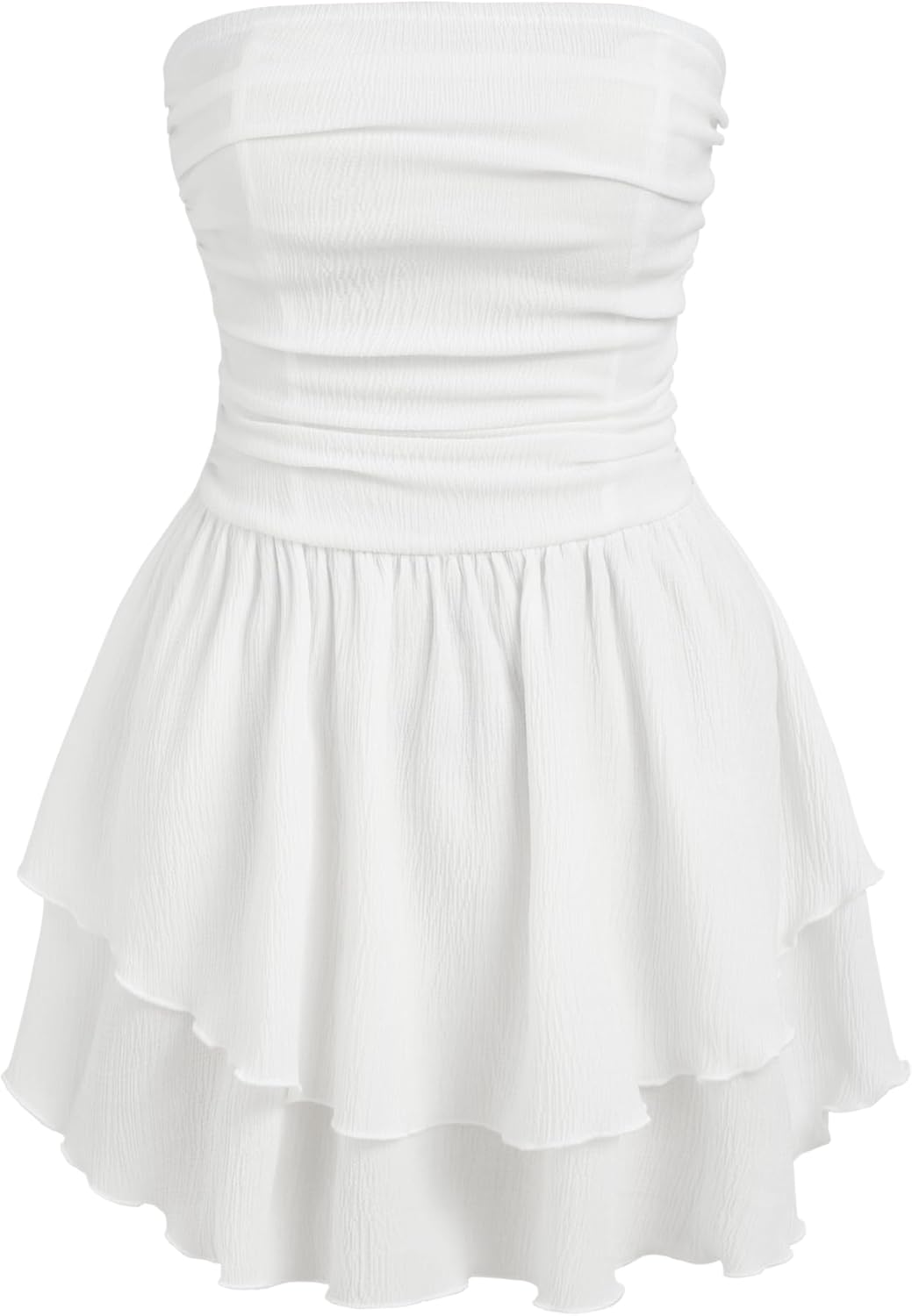 CIDER Women's Summer Cocktail Dress - Stylish Tube Ruched Mini