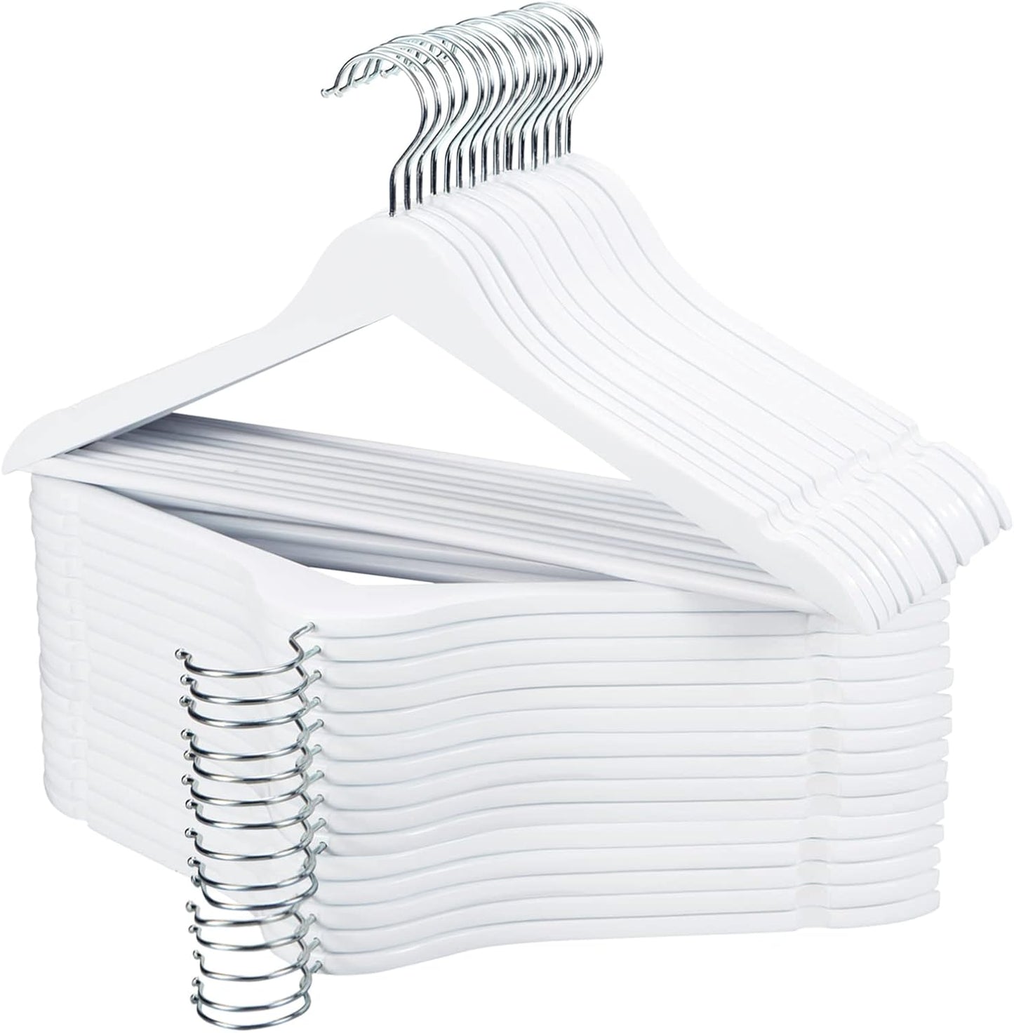Wooden Hangers 30 Pack with 360 Swivel Hook for Closet Use