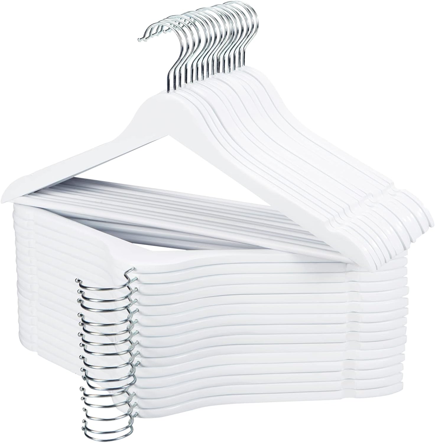 Wooden Hangers 30 Pack with 360 Swivel Hook for Closet Use