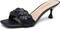 Womens Square Open Toe Kitten Heels - Elegant Slip-On Sandals
