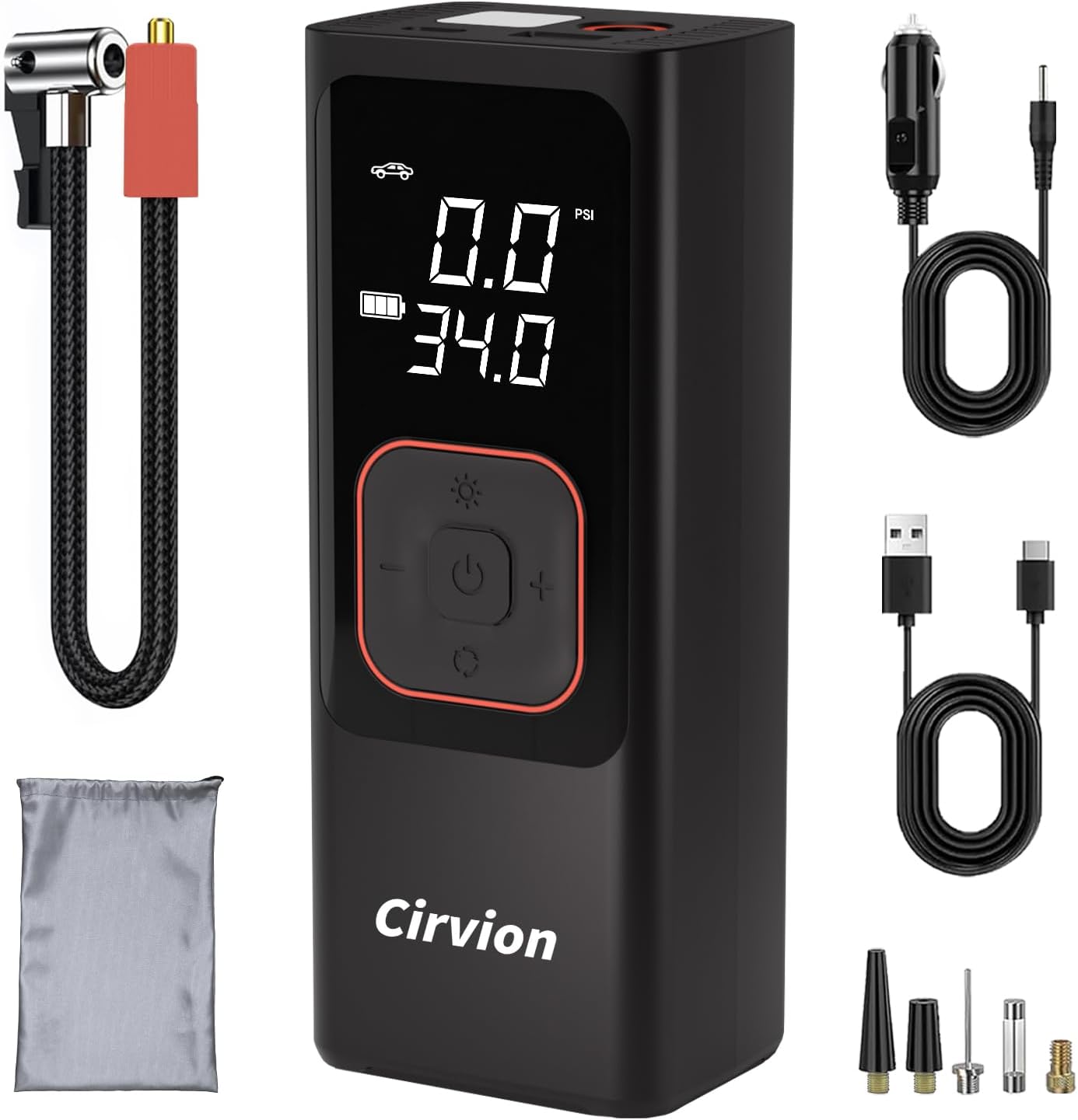 Cirvion 25000mAh Cordless Tire Pump - Inflates up to 150PSI!