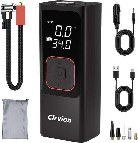 Cirvion 25000mAh Cordless Tire Pump - Inflates up to 150PSI!