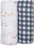 Boho Swaddle Set Cotton Muslin 2 Pack - Soft, Large Swaddles