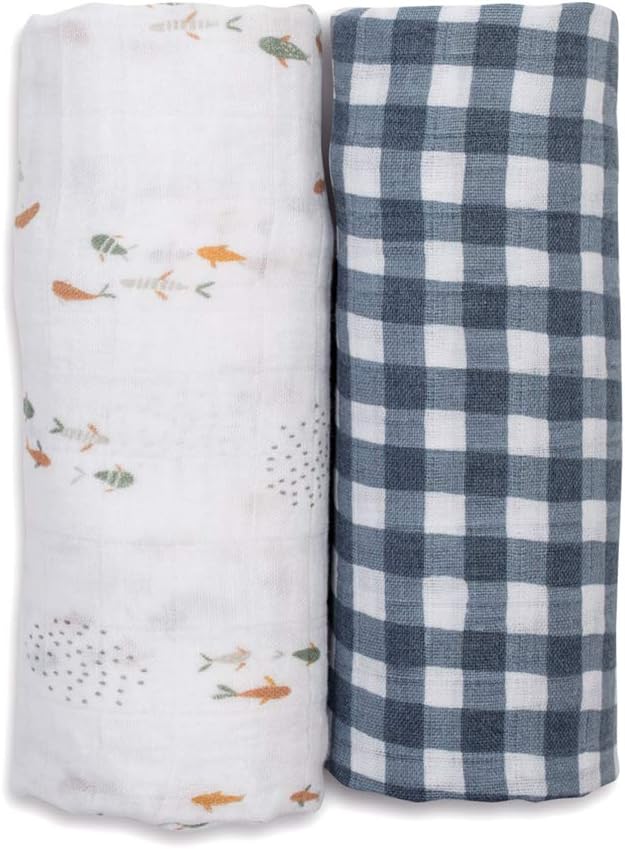 Lulujo Boho Swaddle Set, 2 Cotton Muslin Blankets