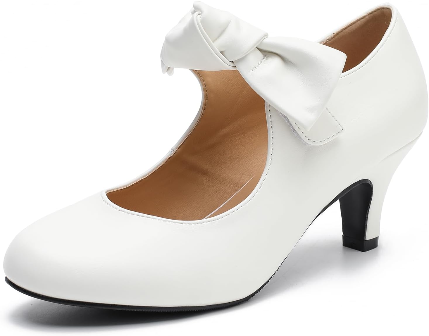 Stylish Bow Heels for Women - Mary Jane Kitten Heel Pumps