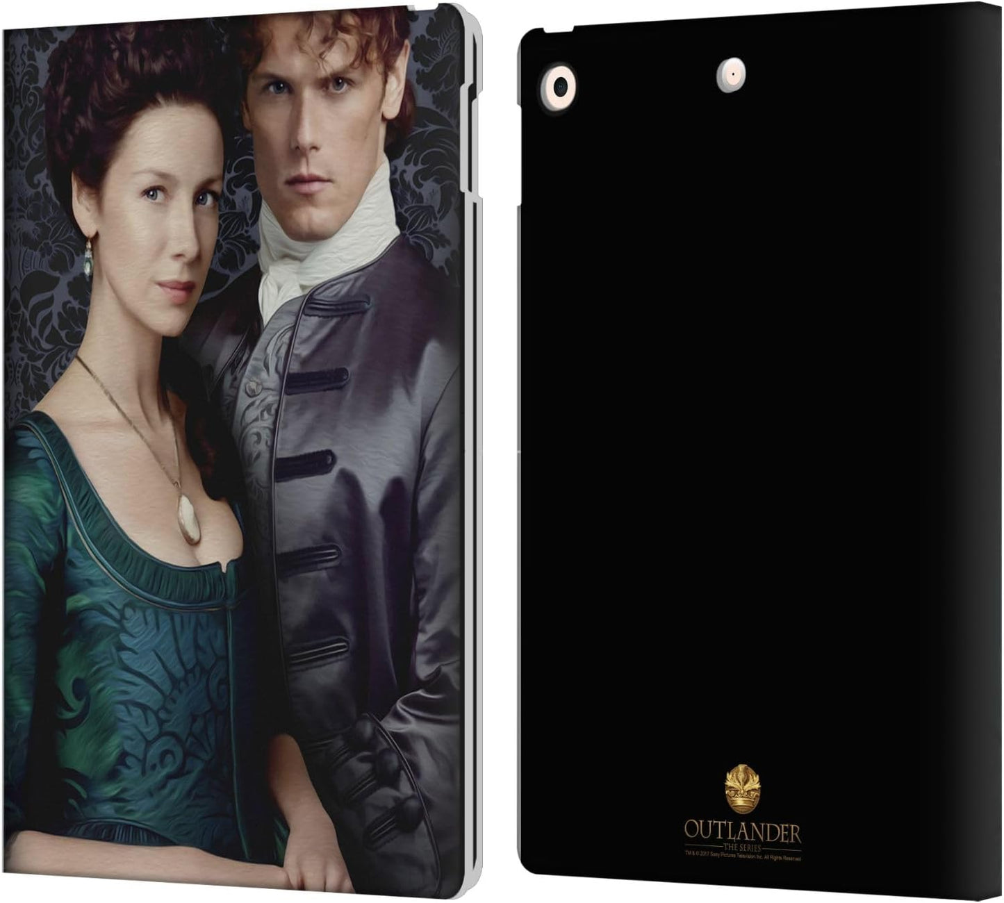 Outlander Claire & Jamie Portraits Leather Wallet Case for iPad