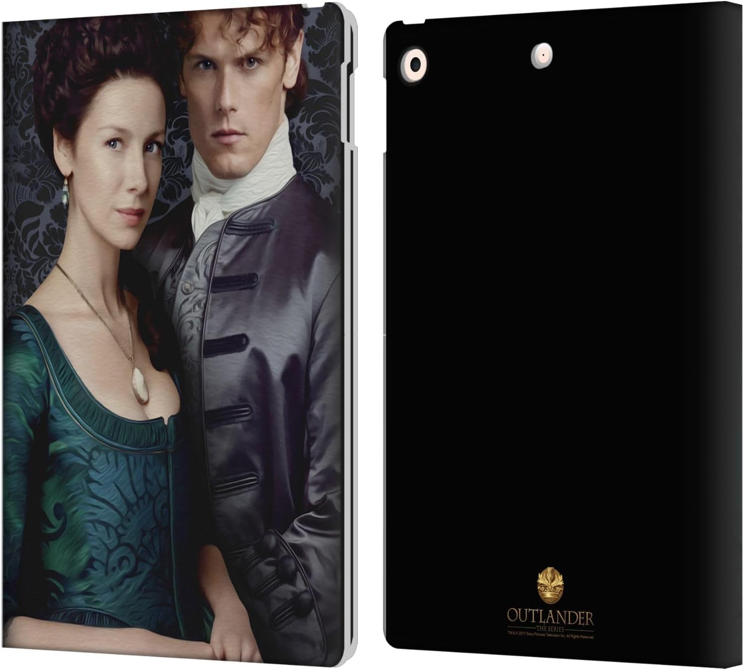 Outlander Claire & Jamie Portraits Leather Wallet Case for iPad