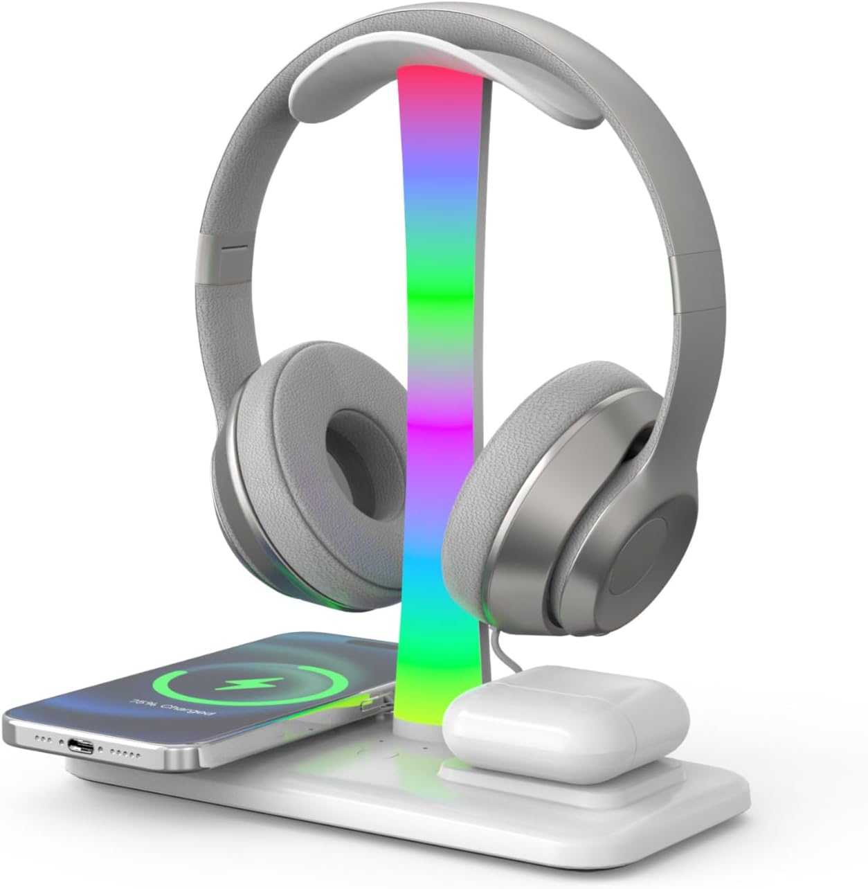 5-in-1 Wireless Charger Headphone Stand - Organize and Charge in Style!