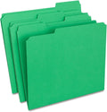 Colored File Folders 3-Tab Letter Green 100/Box - Durable Organization