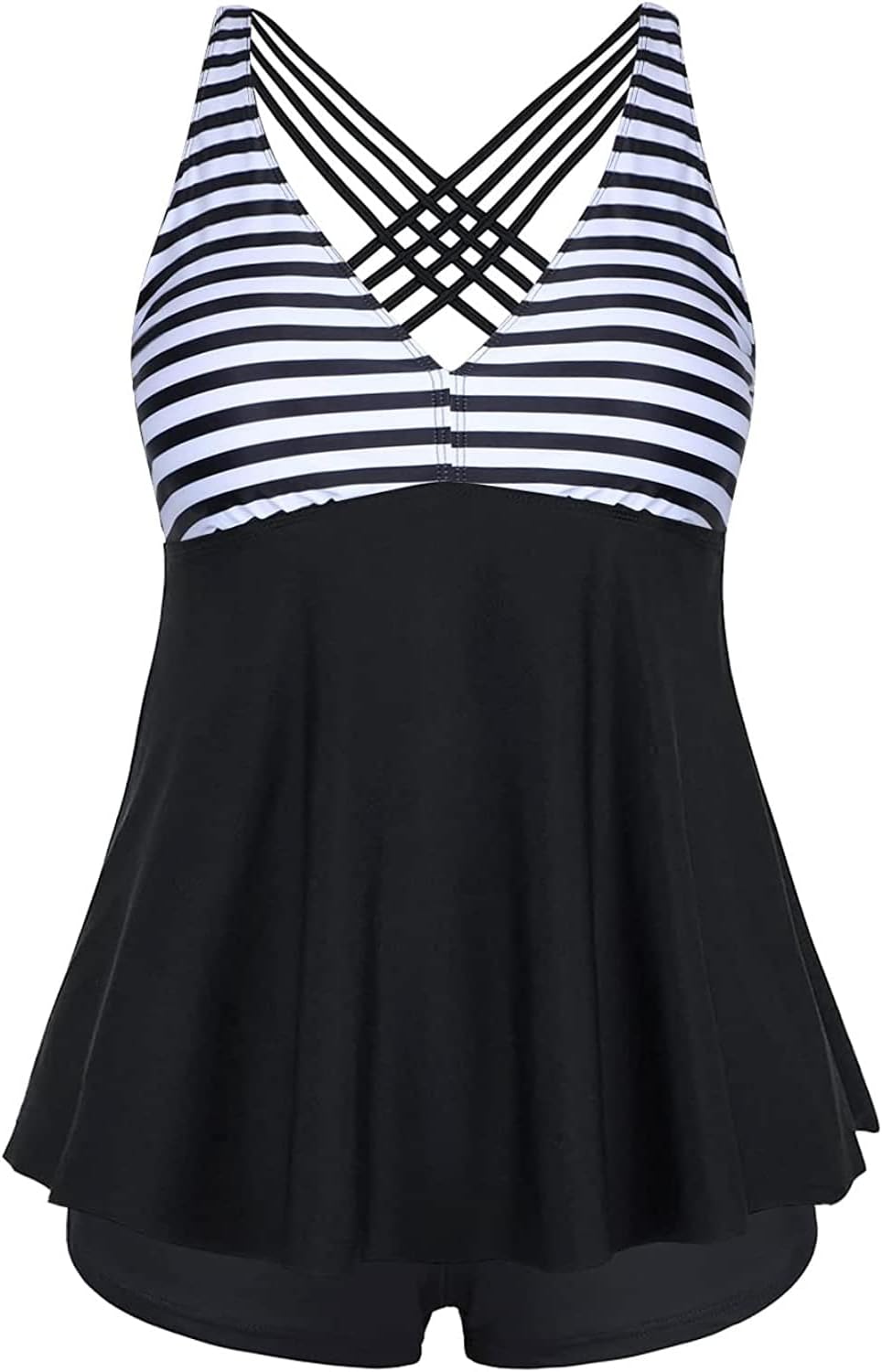 Aqua Eve Plus Size Swimsuits with Shorts for Women Flowy
