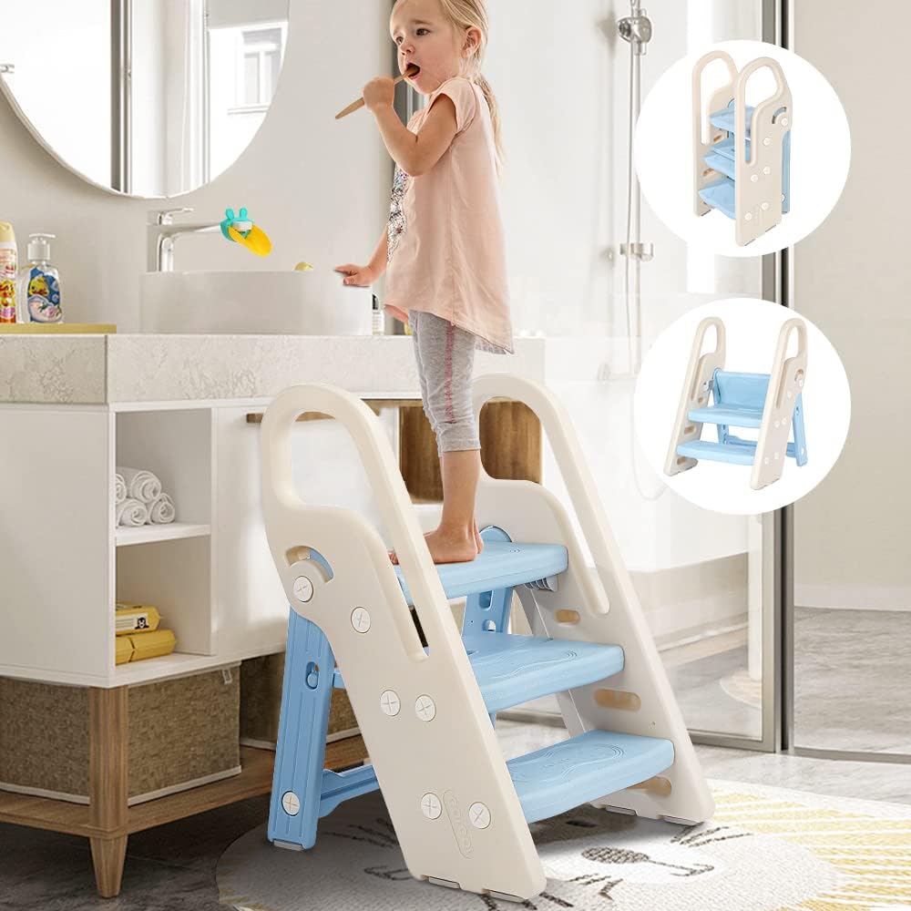 Onasti Foldable Toddler Step Stool for Bathroom Sink and More