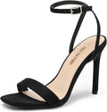 Womens High Stilettos Open Square Toe Ankle Strap Heels (Style WS2M)