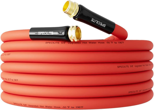 Heavy Duty Hot/Cold Water Hose 5/8in x 25 ft for All Seasons