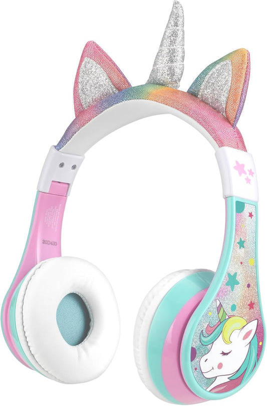 eKids Unicorn Bluetooth Headphones - Child-Safe Volume Limiting!
