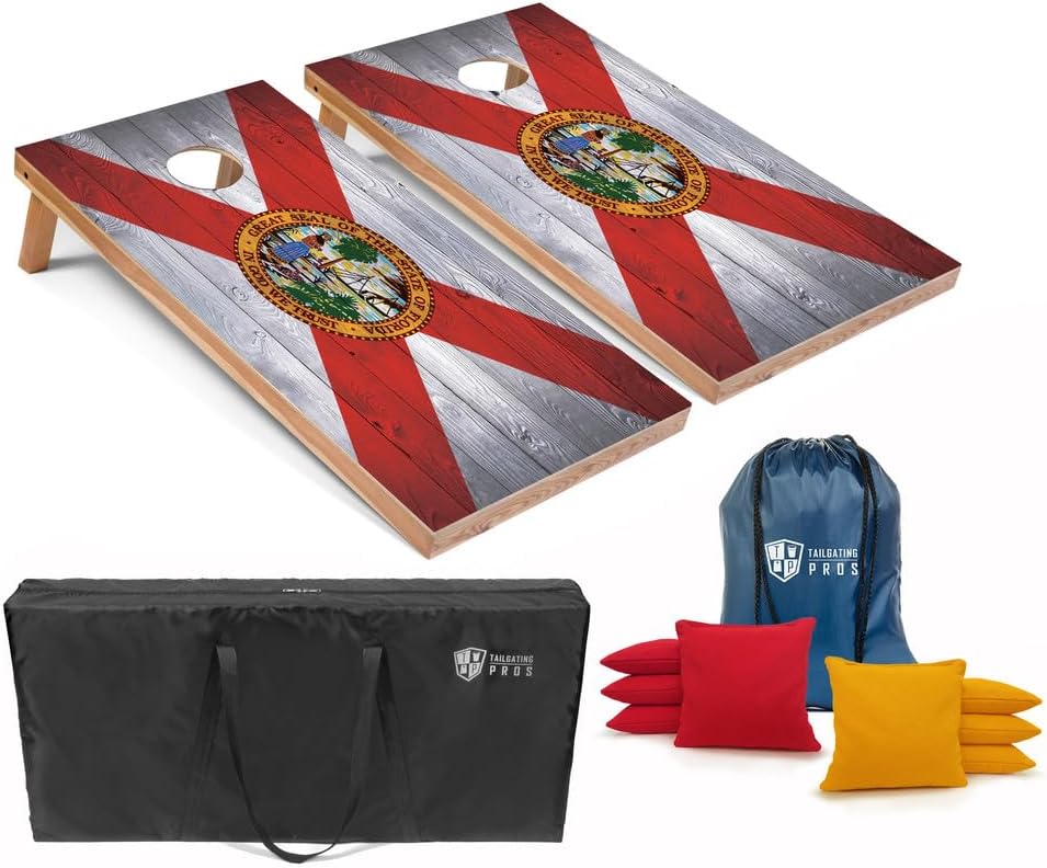 Regulation Cornhole Boards Set with Bean Bags and Carrying Cases