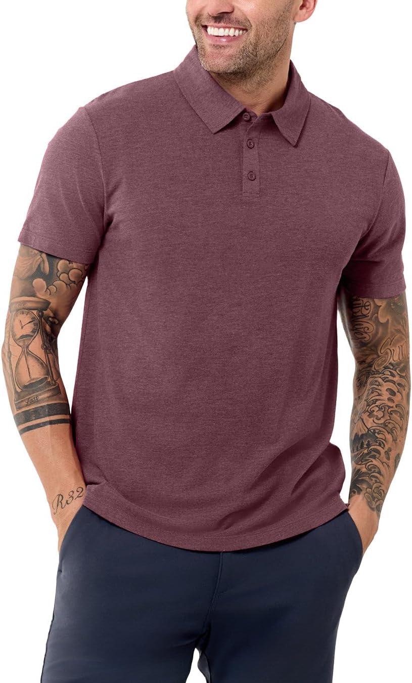 INTO THE AM Polo Shirts for Men - Slim Fit Comfort