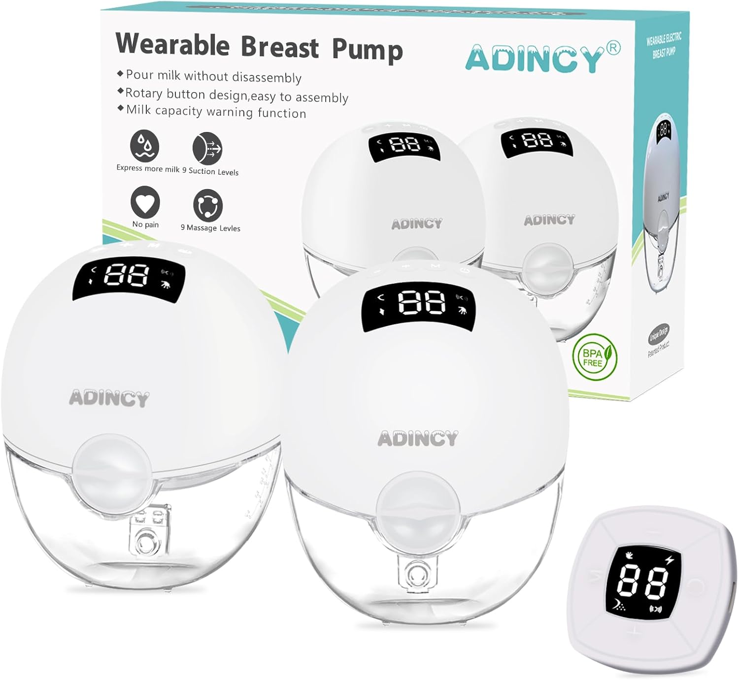 Hands Free Breast Pump with Low Noise and Strong Suction Power