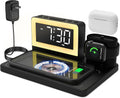 Wireless Charging Station with Alarm Clock and 7-Color Night Light - 6