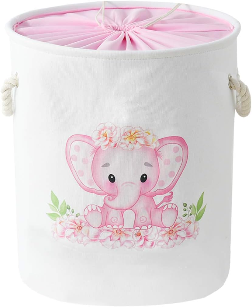 Pink Baby Laundry Hamper - Spacious & Collapsible