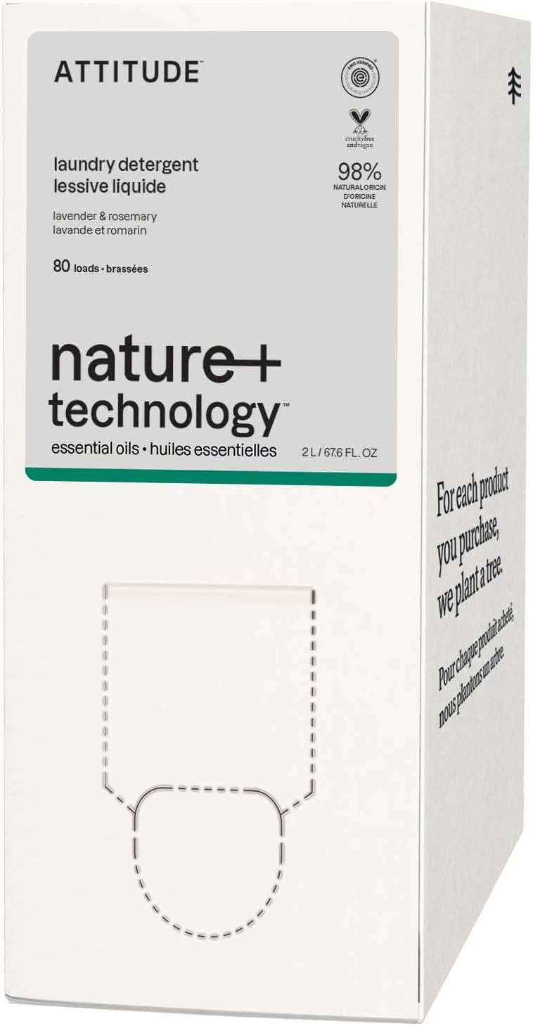 ATTITUDE Laundry Detergent with Essential Oils for Freshness