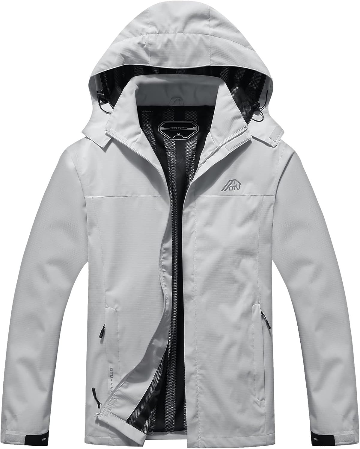 OTU Men's Lightweight Waterproof Hooded Rain Jacket for Hiking