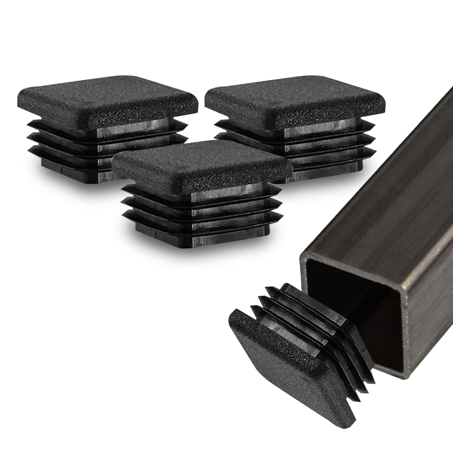 USA-Made Square Black Hole Plugs - 20 Pack