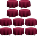 LTC LINENS 90 in Round Tablecloth Burgundy - Wrinkle Resistant