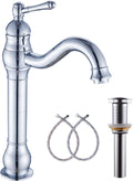 GGStudy 360 Swivel Chrome Vessel Sink Faucet - Tall One Handle
