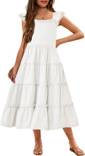Girls Maxi Summer Short Flutter Sleeve Casual Dress with Pockets