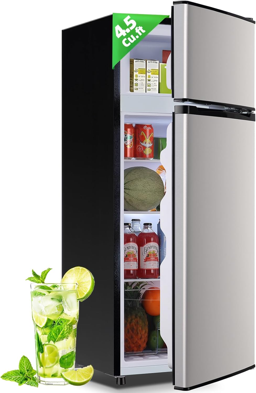 Compact 4.5Cu.ft Refrigerator with Freezer for Dorms and Offices