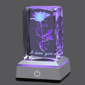 3D Moon Crystal Multicolor Nightlight - I Love You Decolamp
