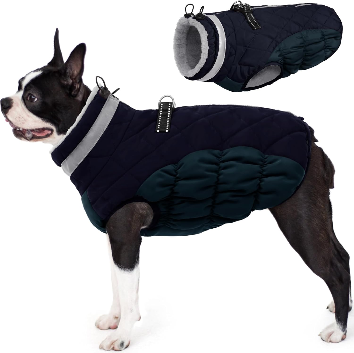 AOFITEE Dog Coat for Small Dogs - Warm Winter Jacket with Harness