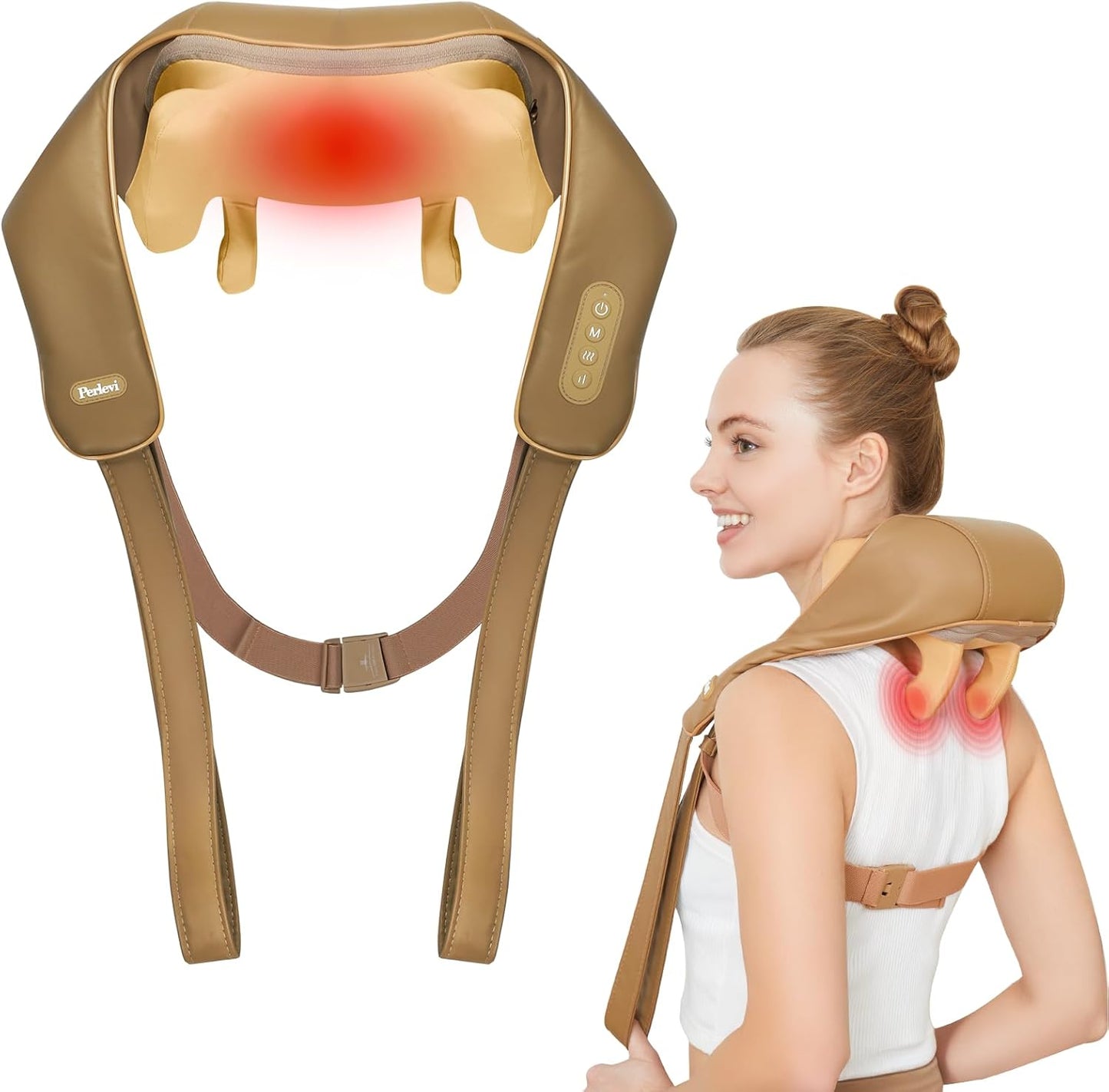 Neck Massager for Pain Relief with Heat - Cordless Shiatsu 6D