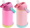 Kerilyn 12oz Kids Water Bottle 2 Pack - Insulated, Leak-Proof Kids