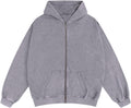 Bobeutou Men's Acid Wash Zip-Up Hoodie for Trendy Fall Outfits