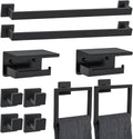 10 Piece Black Towel Bar Set Bathroom Hardware - Matte Black Upgrade