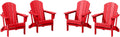 WestinTrends Malibu 4-Piece Folding Poly Adirondack Chairs - Durable